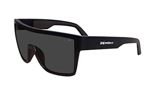 BOMBER Saftey Glasses for Men and Women, Dark Lens Safety Glasses with Square Matte Black frame, Removable Side Shields included, z87 Compliant - BZ103