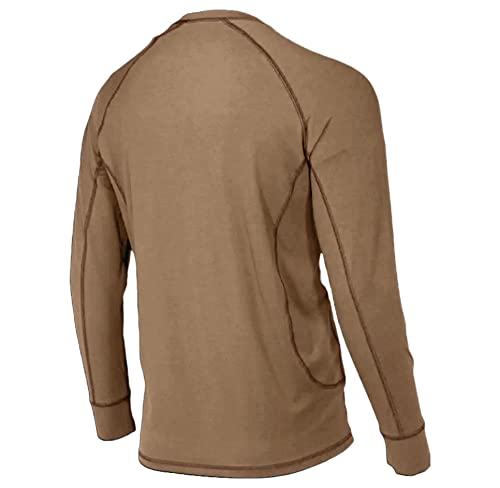 Knox FR Shirts for Men | Double Stitched Long Sleeve Crew Flame Resistant Shirt | NFPA2112 Welding Shirt(Tan - Large)