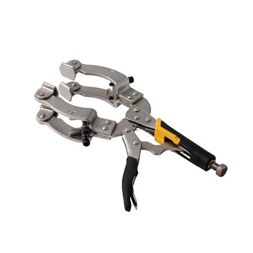 Locking C-Clamp Pipe and Tube Clamp with 4 Pads Vise Grip for Welding Woodworking 11'' Pipe Alignment Tools 2" to 3.5" Range Pipe Tube Welding Capacity Pipe Fit-Up Clamp