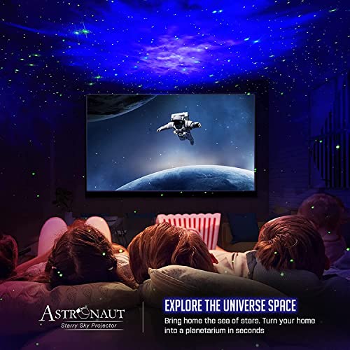 Star Projector Galaxy Night Light - Astronaut Space Projector, Starry Nebula Ceiling LED Lamp with Timer and Remote, Kids Room Decor Aesthetic, for Christmas, Birthdays, Valentine's Day