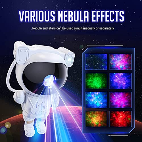 Star Projector Galaxy Night Light - Astronaut Space Projector, Starry Nebula Ceiling LED Lamp with Timer and Remote, Kids Room Decor Aesthetic, for Christmas, Birthdays, Valentine's Day