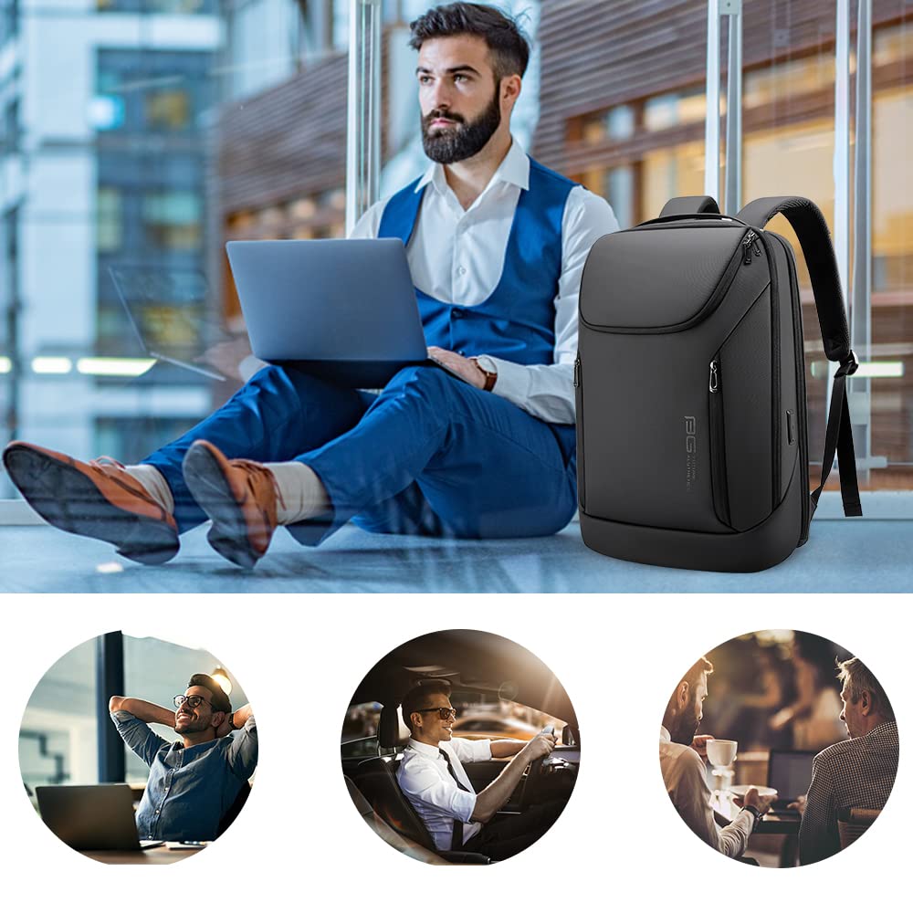 BANGE Business Smart Backpack Waterproof fit 15.6 Inch Laptop Backpack with USB Charging Port,Travel Durable Backpack