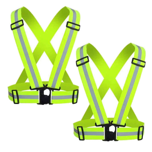 Cezmkio Reflective Safety Vest 2pcs - High Visibility Vest Adjustable Straps for Outdoor Jogging, Cycling, Walking and Riding