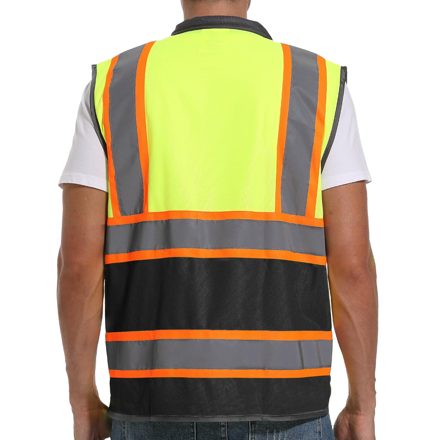 ArcRidge Reflective Safety Vest for Men and Women - Class 2 High Visibility Construction Vest - Dual Tone Reflective Strips