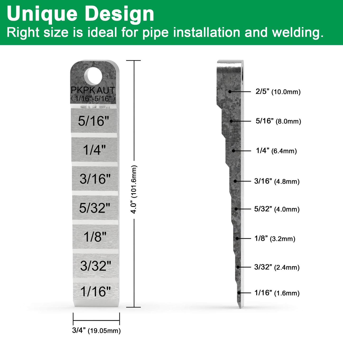 PKPKAUT Stepped Pipe Wedge for Pipe Fitting Welding Tools, Pipe Spacer Wedge Stepped Guage for Pipe Spacing Welding, Stepped Flange Wedge Pipefitter Tools, Spreading Flanges Triangle Pipe Fitting Tool