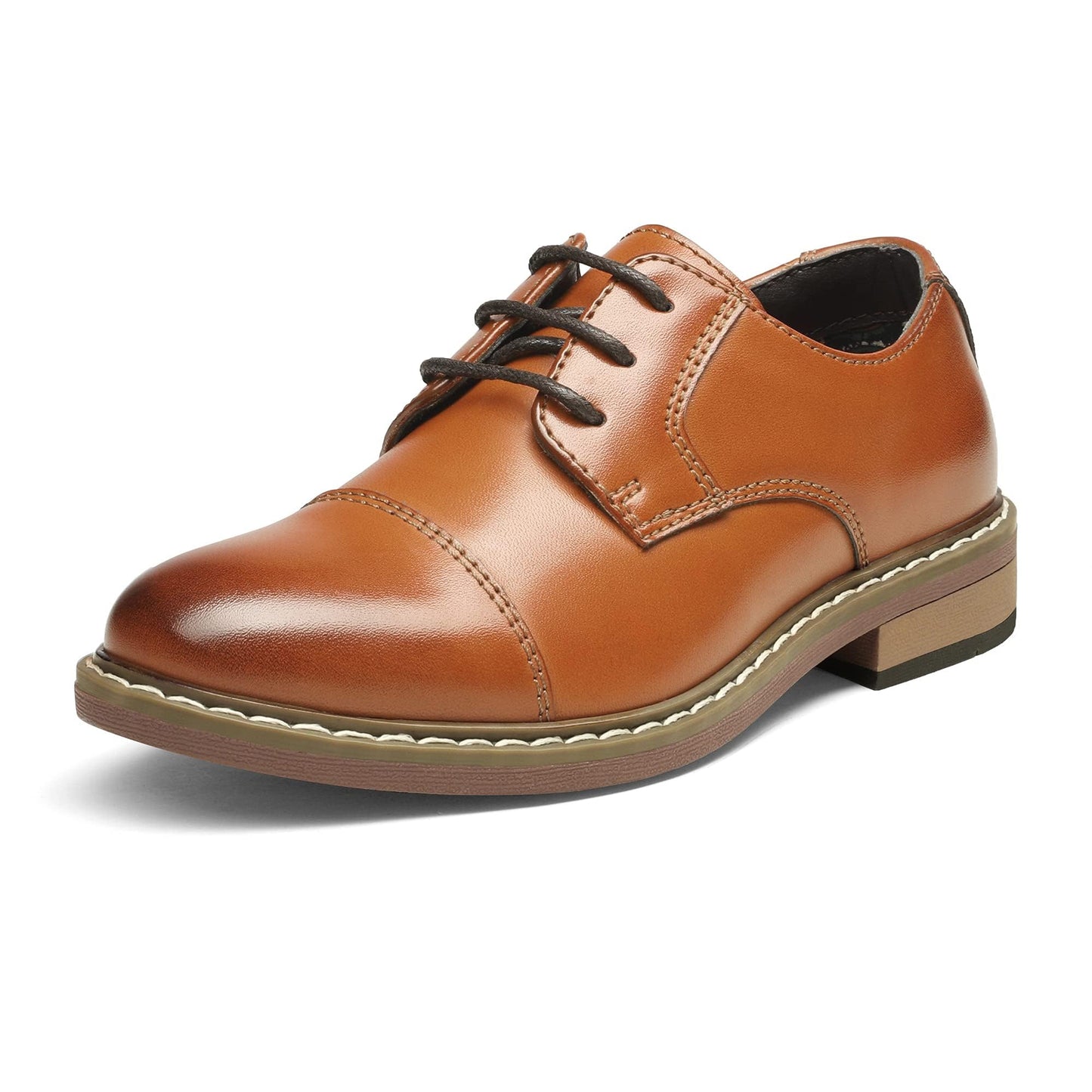 Bruno Marc Boys Dress Oxford Formal Lace-Up Shoes, Brown - 3 Little Kid (Oxford)