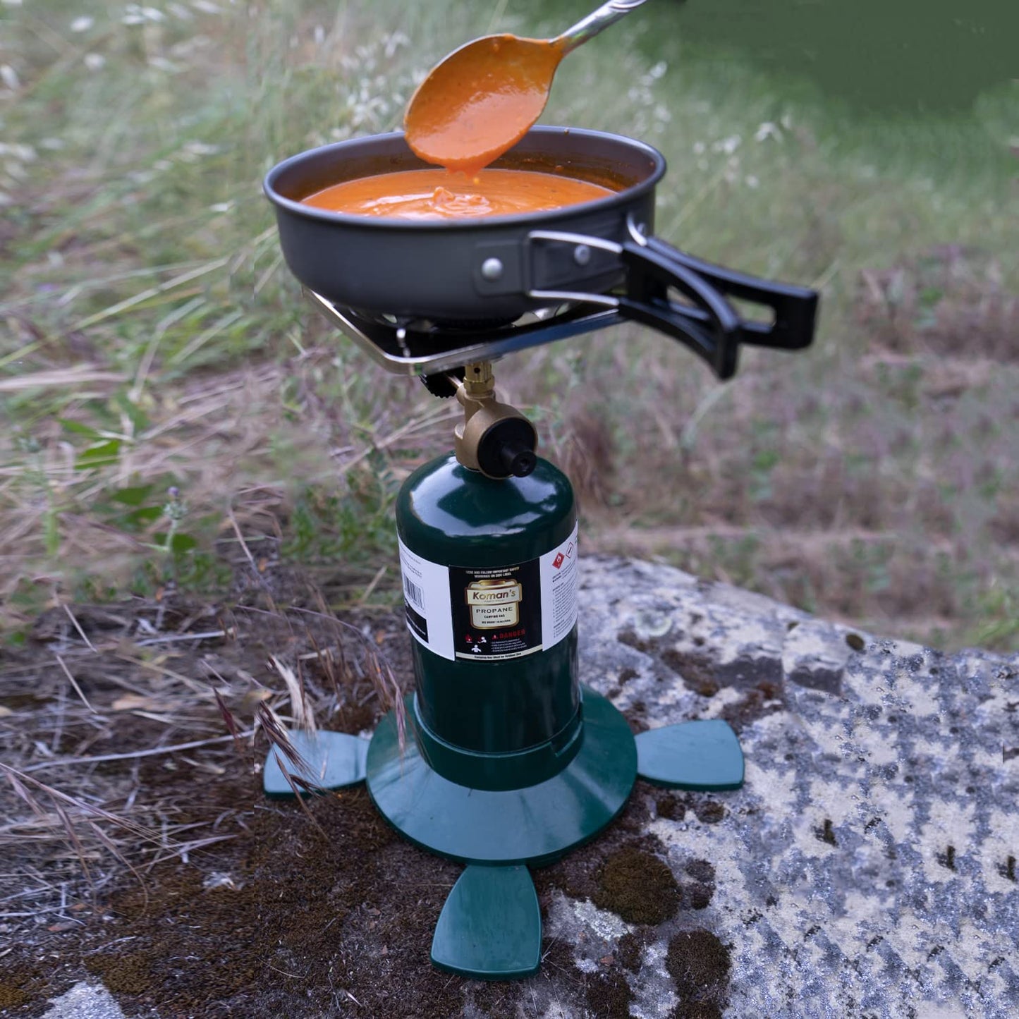 KOMAN Camping Propane Stove, Portable Backpacking Propane Stove,10000BTU Single Propane Burner for Outdoor Cooking,Fuel by 16 Oz Propane Cylinder (Propane Cylinder not included)