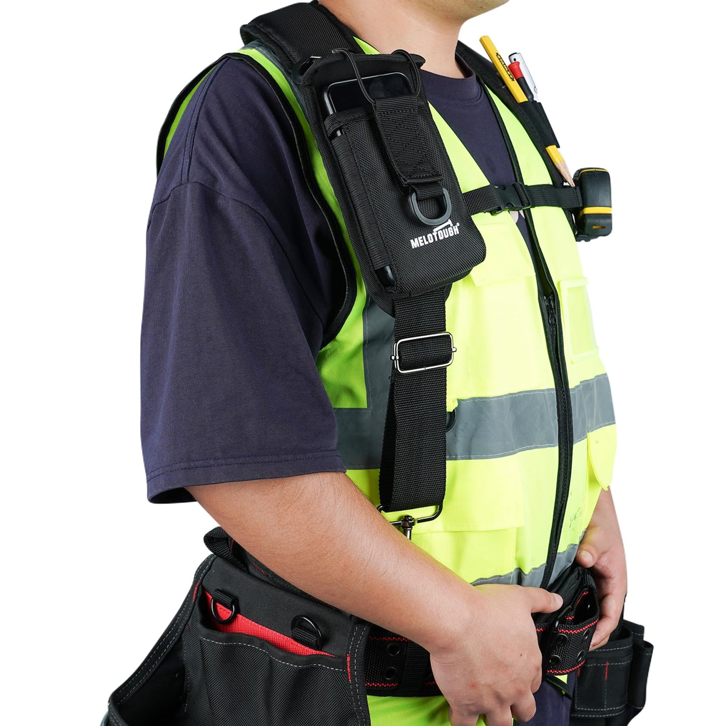 MELOTOUGH Tool Belt Suspenders Work Belt Suspenders for Men Big and Tall Construction Bag Suspenders Padded Work belt Suspenders for Carpenter/Electrician/Roofing/Farmer work(Y Back)