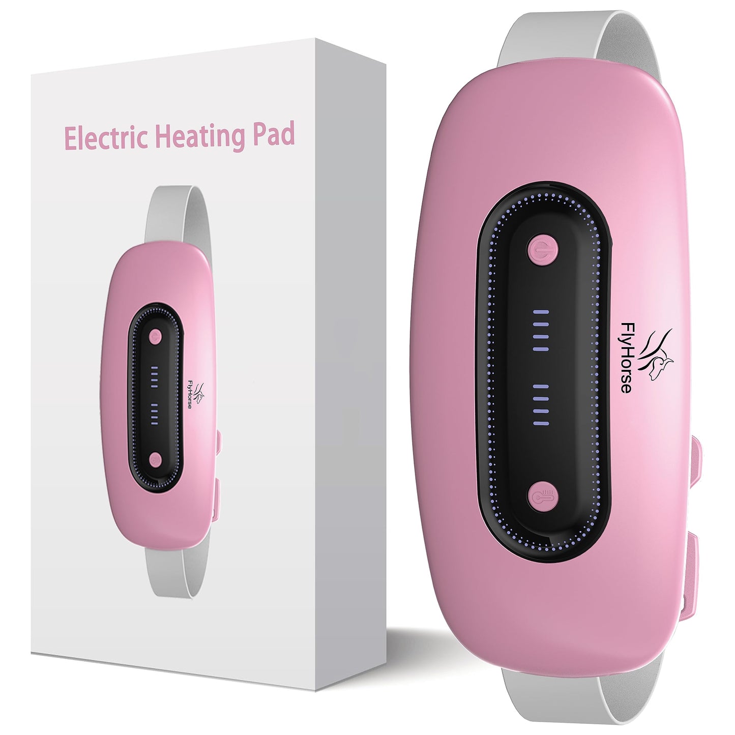 Electric Heating Pad, Portable Cordless Menstrual Heating Pad with 4 Heat Levels and 4 Massage Modes, Heating Pad for Cramps,Back Pain Relief (Pink)