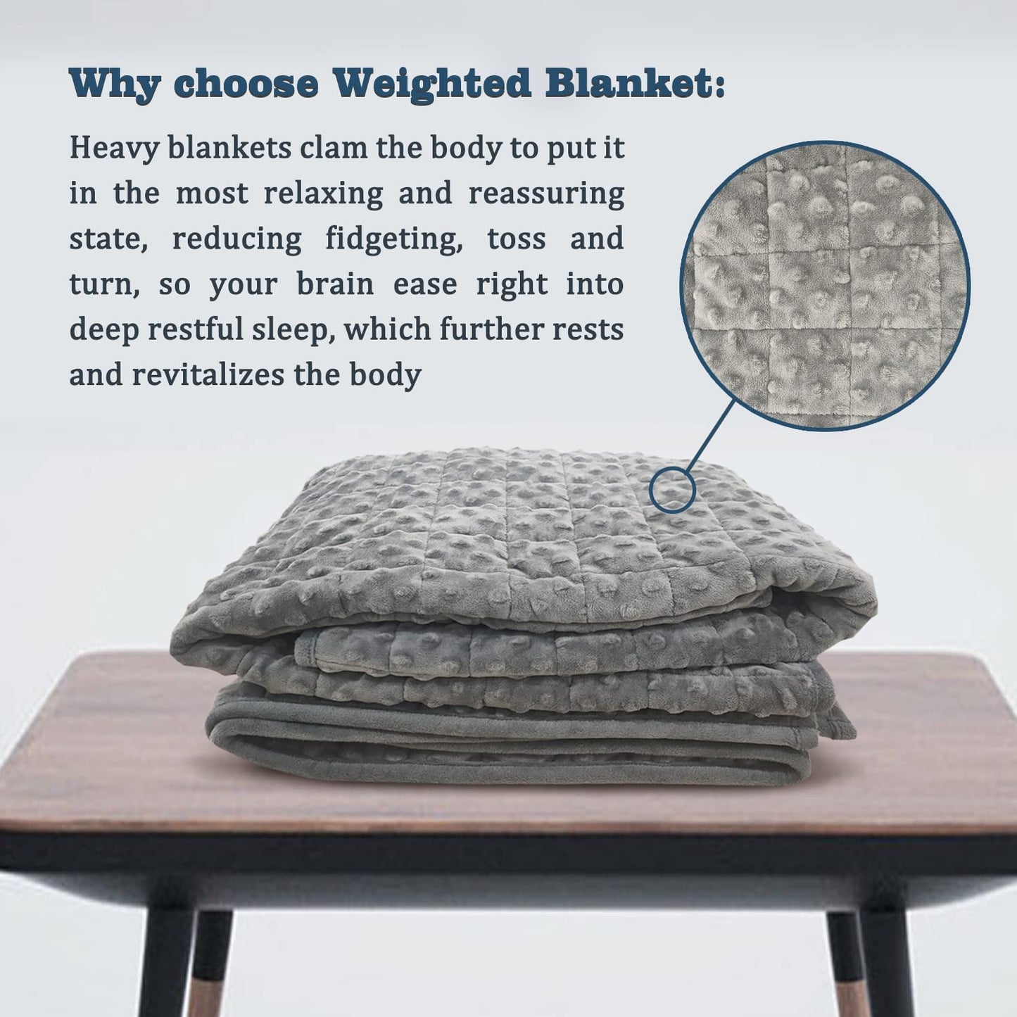 Weighted Blanket, Wearable Heavy Blanket 10lbs(57.4''x47.2'') Grey for Adult, Soft Material with Premium Glass Beads for Better Sleep