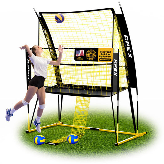 Apex Sports Volleyball Training Net System - Sturdy, Adjustable, and Portable | Improve Accuracy, Technique, and Skills | Ideal for Indoor/Outdoor Use | Easy Assembly & Storage |