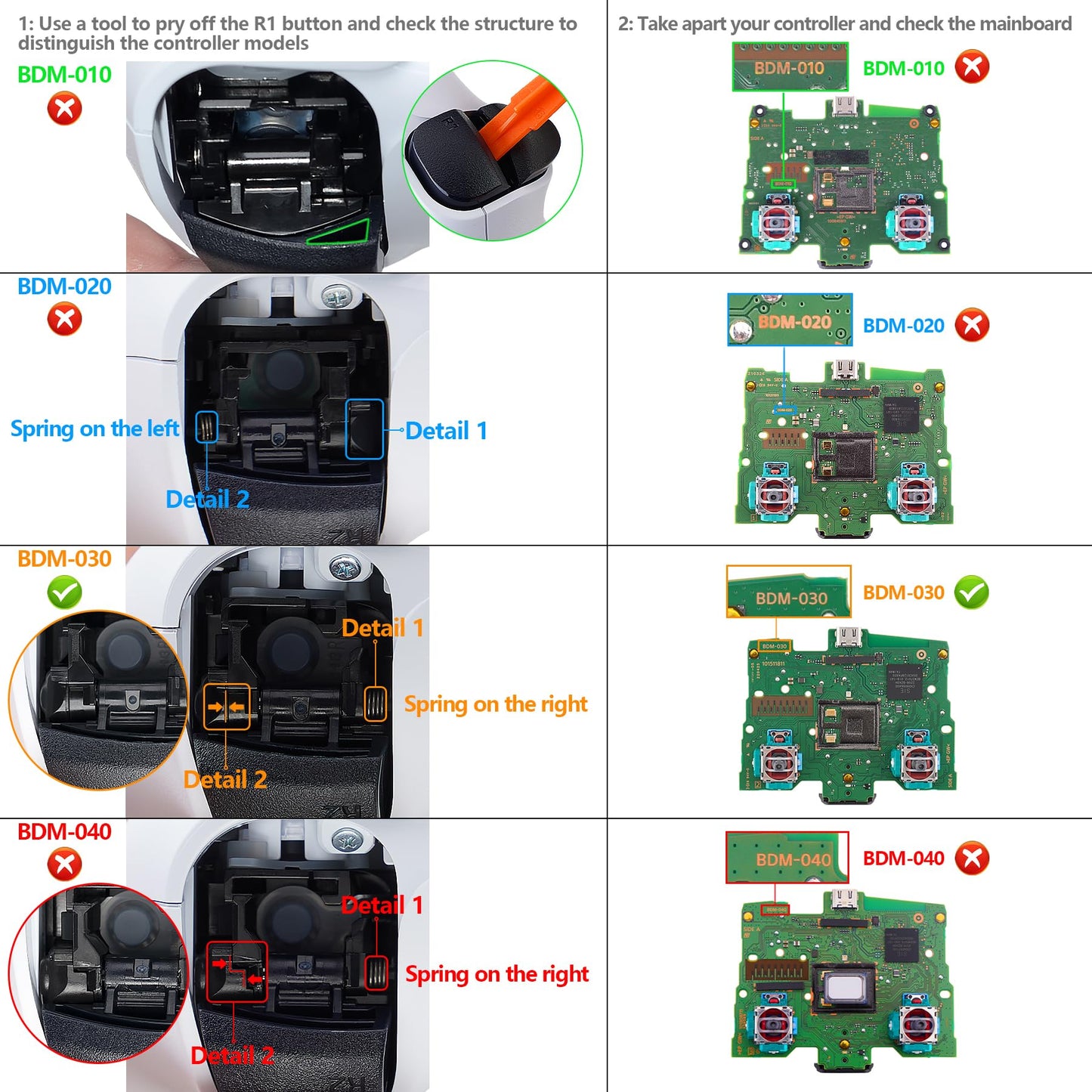 eXtremeRate Strong Version Whole Clicky Kit for PS5 Controller Shoulder Face Dpad Buttons, Custom Micro Switch Clicky Hair Trigger Kit and Tactile Face Buttons Mouse Click for PS5 Controller BDM-030