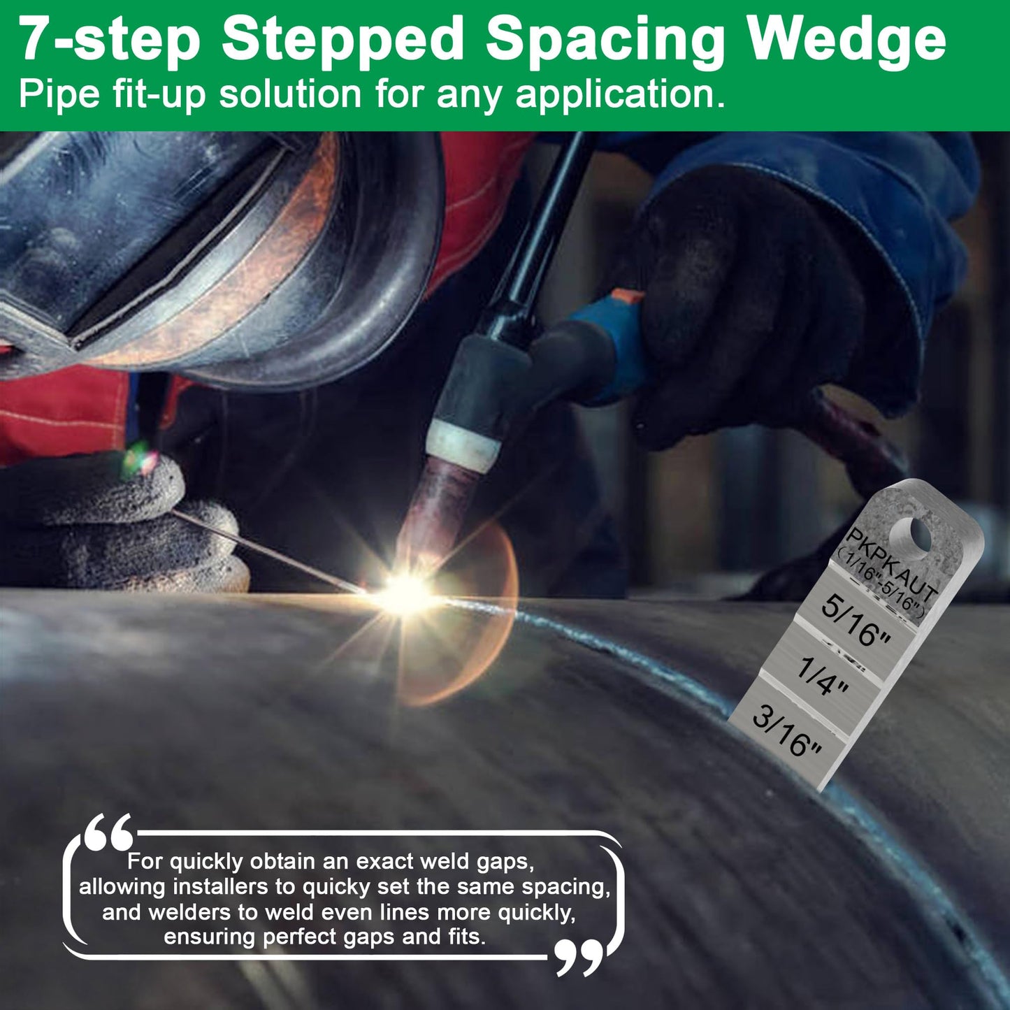 PKPKAUT Stepped Pipe Wedge for Pipe Fitting Welding Tools, Pipe Spacer Wedge Stepped Guage for Pipe Spacing Welding, Stepped Flange Wedge Pipefitter Tools, Spreading Flanges Triangle Pipe Fitting Tool